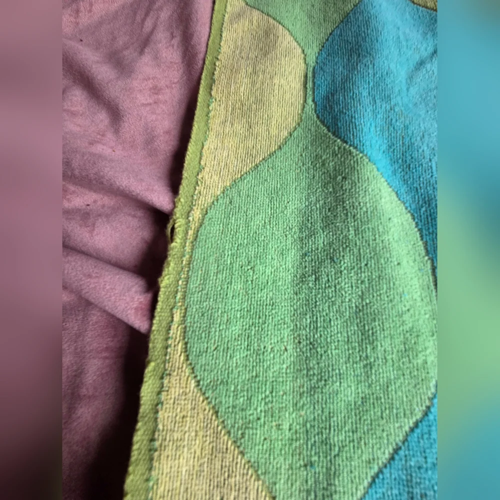 Vtg Cannon Seven Seas BATH Towel 70's Retro Fringe Cotton